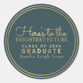 Brightest Future Gold Graduate Envelope Sticker (Vorderseite)