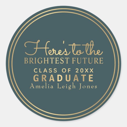 Brightest Future Gold Graduate Envelope Sticker (Vorderseite)