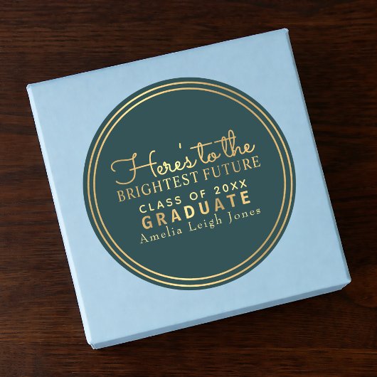 Brightest Future Gold Graduate Envelope Sticker