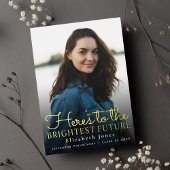 Brightest Future Gold Script Abschluss Foto Folieneinladung
