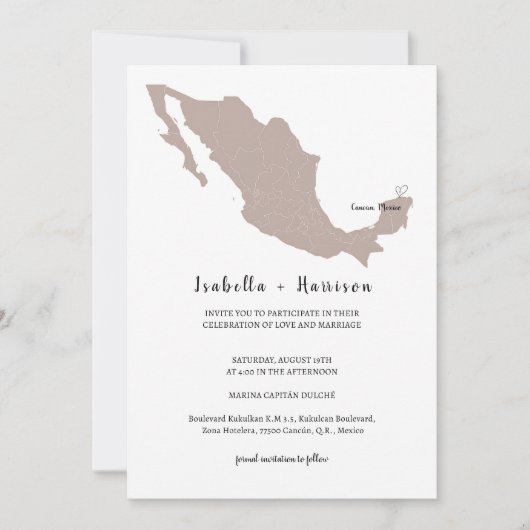 BRIGHTEST Mexico Wedding Invitation Einladung (Vorderseite)
