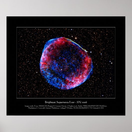 Brightest Supernova jemals Weltraumbild Poster (Vorne)