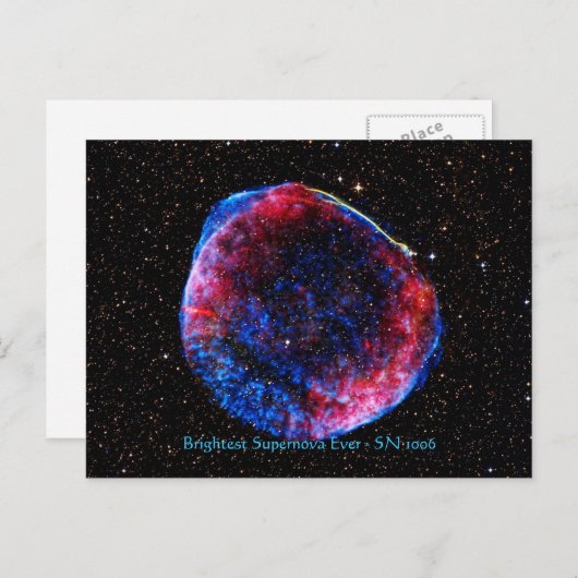 Brightest Supernova jemals Weltraumbild Postkarte (Vorne/Hinten)