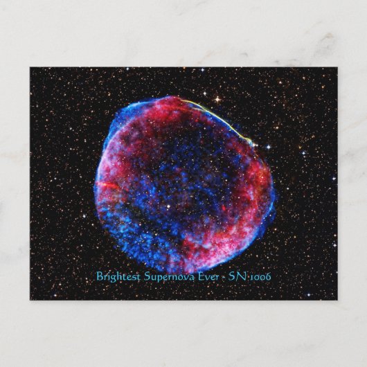 Brightest Supernova jemals Weltraumbild Postkarte (Vorderseite)