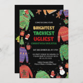 Brightest Tacky Ugly Sweater Christmas Party Einladung (Vorne/Hinten)
