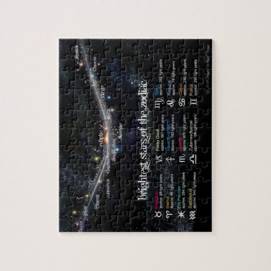 Brighteste Sterne des Zodiac-Puzzles Puzzle (Vertikal)