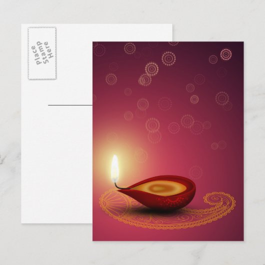 Brightful Diwali - Postkarte (Vorne/Hinten)