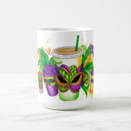 BRIGHTLICH FARBIGE MARDI GRAS GETRÄNKE KAFFEETASSE