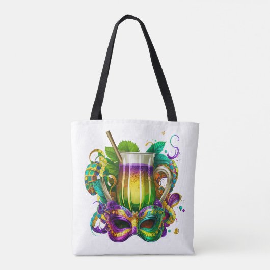 BRIGHTLICH FARBIGE MARDI GRAS GETRÄNKE TASCHE (Rückseite)