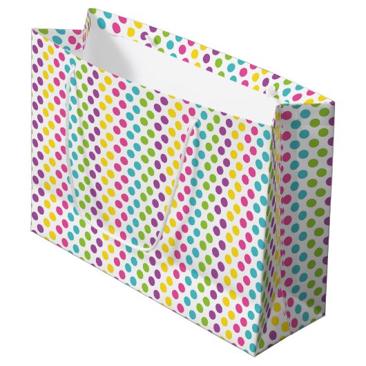 BRIGHTLORED EASTER POLKA DOPPES GROßE GESCHENKTÜTE (Vorderseite Schrägansicht)