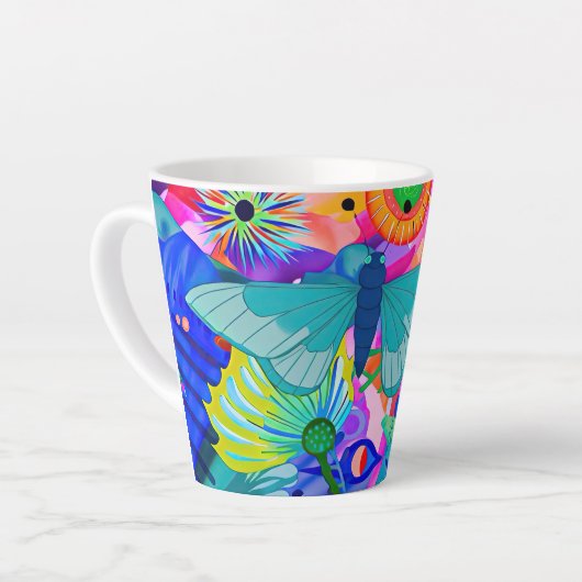 Brightly Colored Butterfly Milchtasse (Linke Ecke)