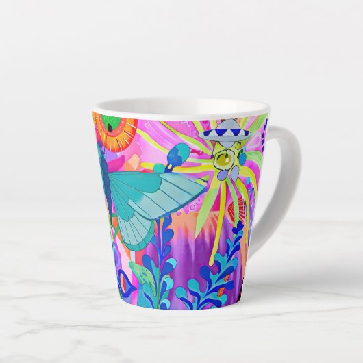 Brightly Colored Butterfly Milchtasse (Rechte Ecke)