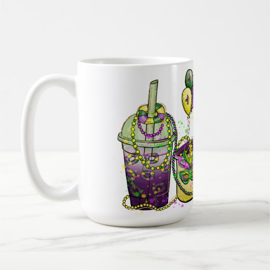 BRIGHTLY COLORED MARDI GRAS BEVERAGES KAFFEETASSE (Links)