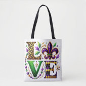 BRIGHTLY COLORED MARDI GRAS THEMEMA LIEBE TASCHE (Vorderseite)