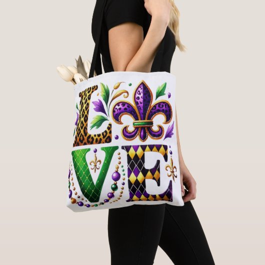 BRIGHTLY COLORED MARDI GRAS THEMEMA LIEBE TASCHE (Von Nahem)
