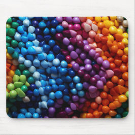 BRIGHTLY COLORED PLASTIC BEADS MOUSEPAD