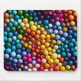 BRIGHTLY COLORED PLASTIC BEADS MOUSEPAD