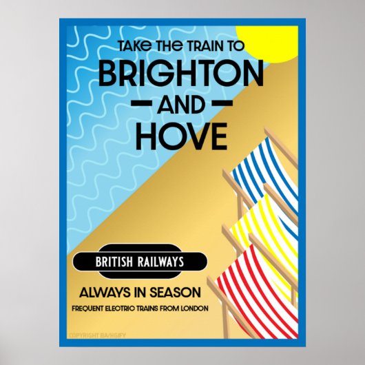 Brighton and Hove Travel Beach Art Poster (Vorne)