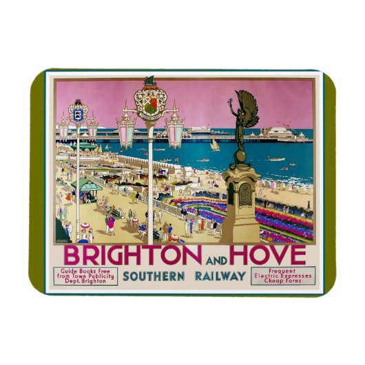 Brighton and Hove Travel Poster Magnet (Horizontal)