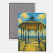 Brighton Bandstand Glow - Seaside Pavilion Magnet (Vorderseite/Rückseite)