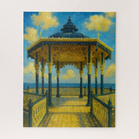 Brighton Bandstand Glow - Seaside Pavilion Puzzle (Vertikal)