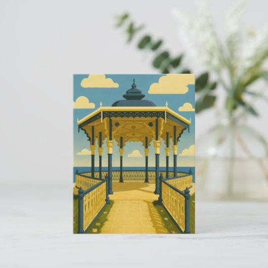 Brighton Bandstand - Kunst der Küstenarchitektur Postkarte (Stehend Vorderseite)