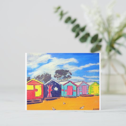 Brighton Bathing Boxes Postkarte (Stehend Vorderseite)