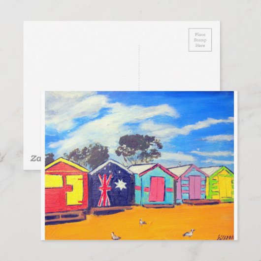 Brighton Bathing Boxes Postkarte (Vorne/Hinten)