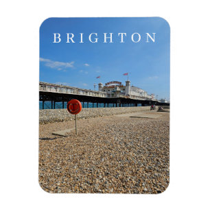 Brighton Beach and Pier View Kühlschrankmagnet Magnet