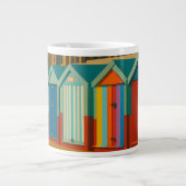 Brighton Beach Huts - farbenfrohe Küstendrucke Jumbo-Tasse (Vorderseite)
