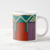 Brighton Beach Huts - farbenfrohe Küstendrucke Jumbo-Tasse (Rechts)