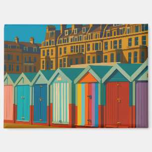 Brighton Beach Huts - farbenfrohe Küstendrucke Magnet