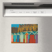 Brighton Beach Huts - farbenfrohe Küstendrucke Magnet (In Situ (Geschirrspüler))