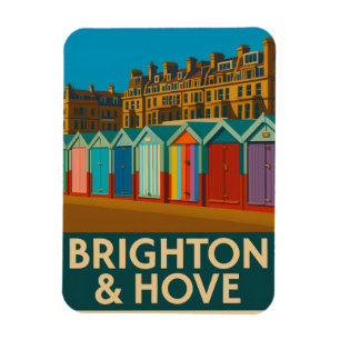 Brighton Beach Huts - farbenfrohe Küstendrucke Magnet