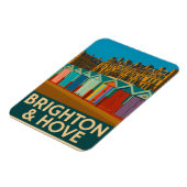 Brighton Beach Huts - farbenfrohe Küstendrucke Magnet (Linke Seite)