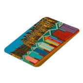 Brighton Beach Huts - farbenfrohe Küstendrucke Magnet (Linke Seite)