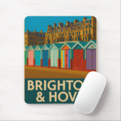 Brighton Beach Huts - farbenfrohe Küstendrucke Mousepad (Mit Mouse)