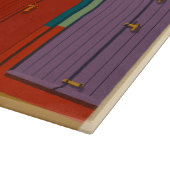 Brighton Beach Huts - farbenfrohe Küstendrucke Schneidebrett (Ecke)