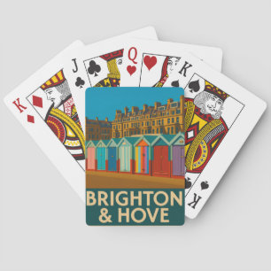 Brighton Beach Huts - farbenfrohe Küstendrucke Spielkarten
