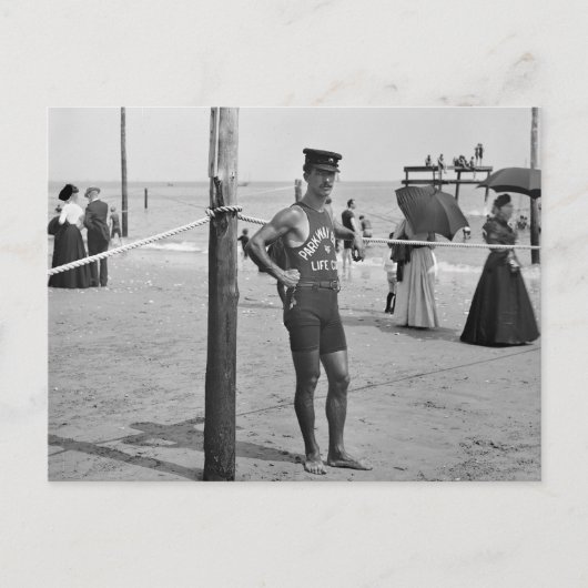 Brighton Beach Lifeguard, Anfang der 1900er Jahre Postkarte (Vorderseite)