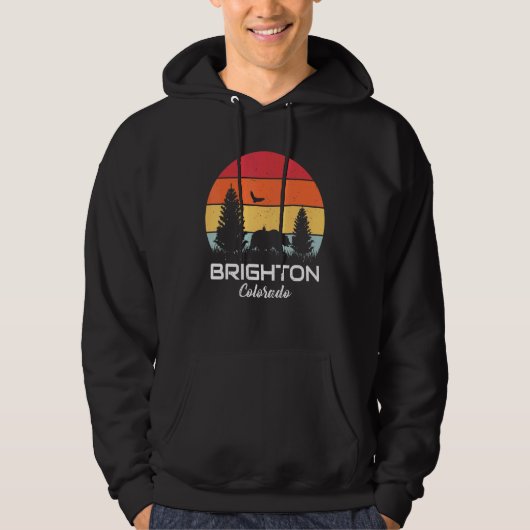 Brighton Colorado Mountain Forest Retro Sunset Hoodie (Vorderseite)