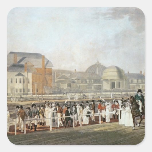 Brighton: Der alte Pavillon und Steyne Quadratischer Aufkleber (Vorderseite)