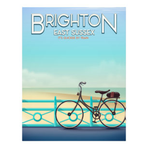 Brighton, East Sussex Vintage Reiseplakat. Fotodruck