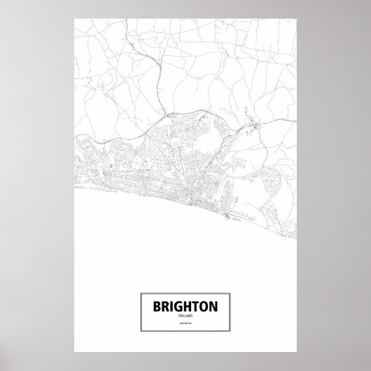 Brighton, England (schwarz auf weiß) Poster (Vorne)