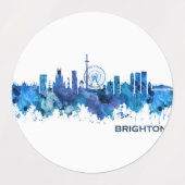 Brighton England Skyline Blue Etiketten (Design 2)