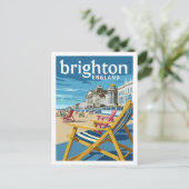 Brighton England Vintag Famous Travel Place Postkarte (Stehend Vorderseite)