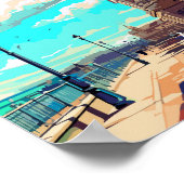 Brighton England Vintage-Reise-Ort-Illustration Poster (Ecke)