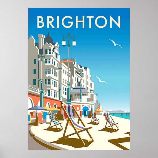 Brighton England Vintage Reiseplakat Poster (Vorne)