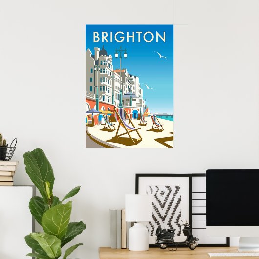 Brighton England Vintage Reiseplakat Poster (Heimbüro)