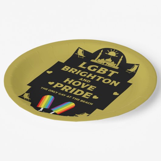 Brighton Gay Pride Pappteller (Schrägansicht)